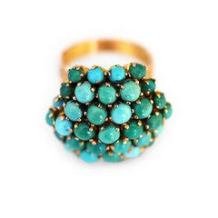Confection of Turquoise Bombe Cocktail Ring 1960s