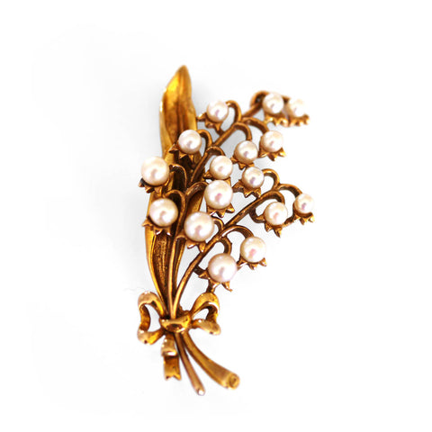 Lily Of The Valley Pearl Brooch 1962