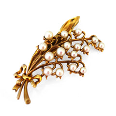 Lily Of The Valley Pearl Brooch 1962