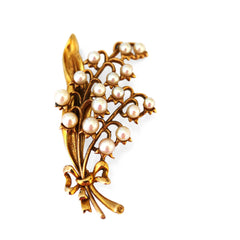 Lily Of The Valley Pearl Brooch 1962