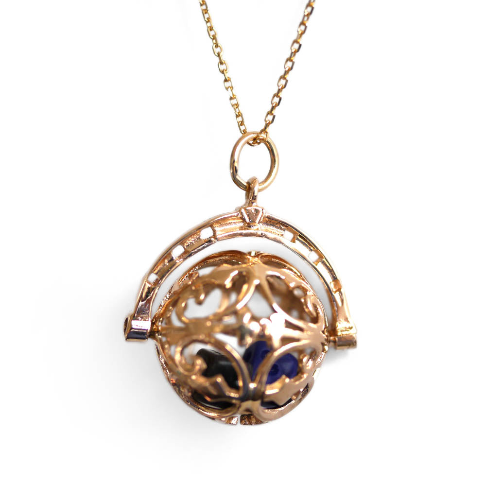 Vintage Gold Lucky Dice Horseshoe Spinner Pendant 1966