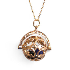 Vintage Gold Lucky Dice Horseshoe Spinner Pendant 1966