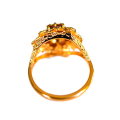 Peridot & Pink Tourmaline Dress Ring 1970