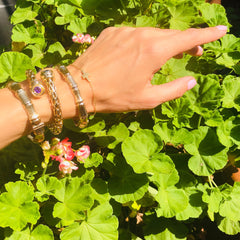 Stacked Vintage Gold Bracelets Bamboo Bracelet 1965