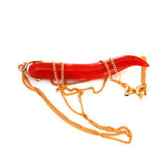 Chilli Pepper Cornicello Coral Necklace 1970s