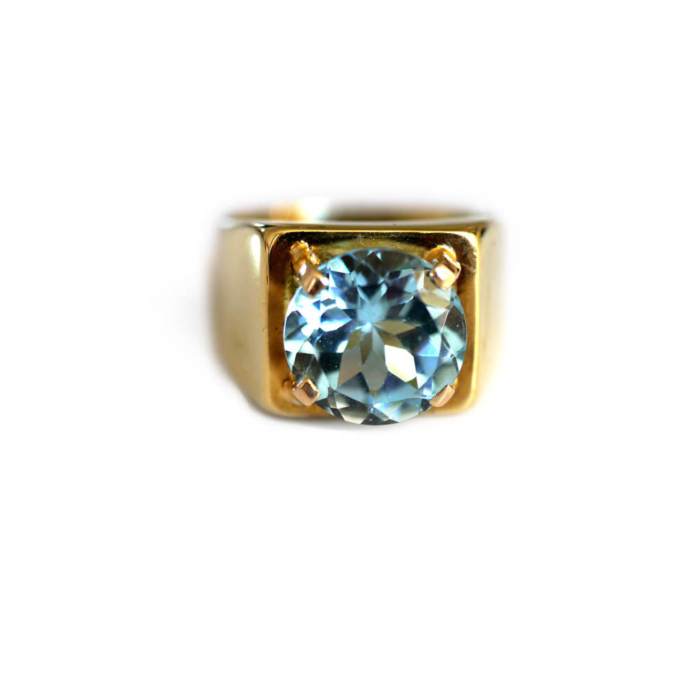 Blue Topaz Bold Beat Ring 1972