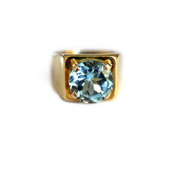 Blue Topaz Bold Beat Ring 1972