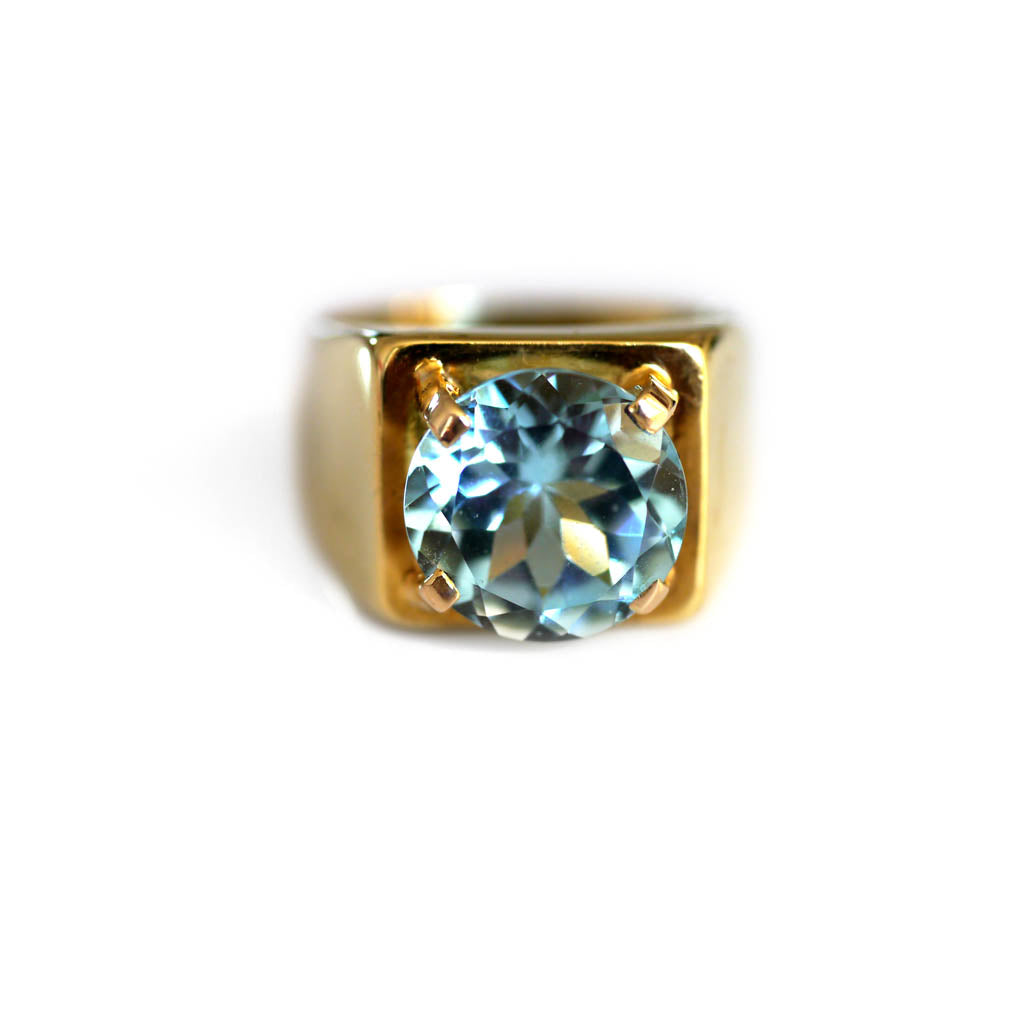 Blue Topaz Bold Beat Ring 1972