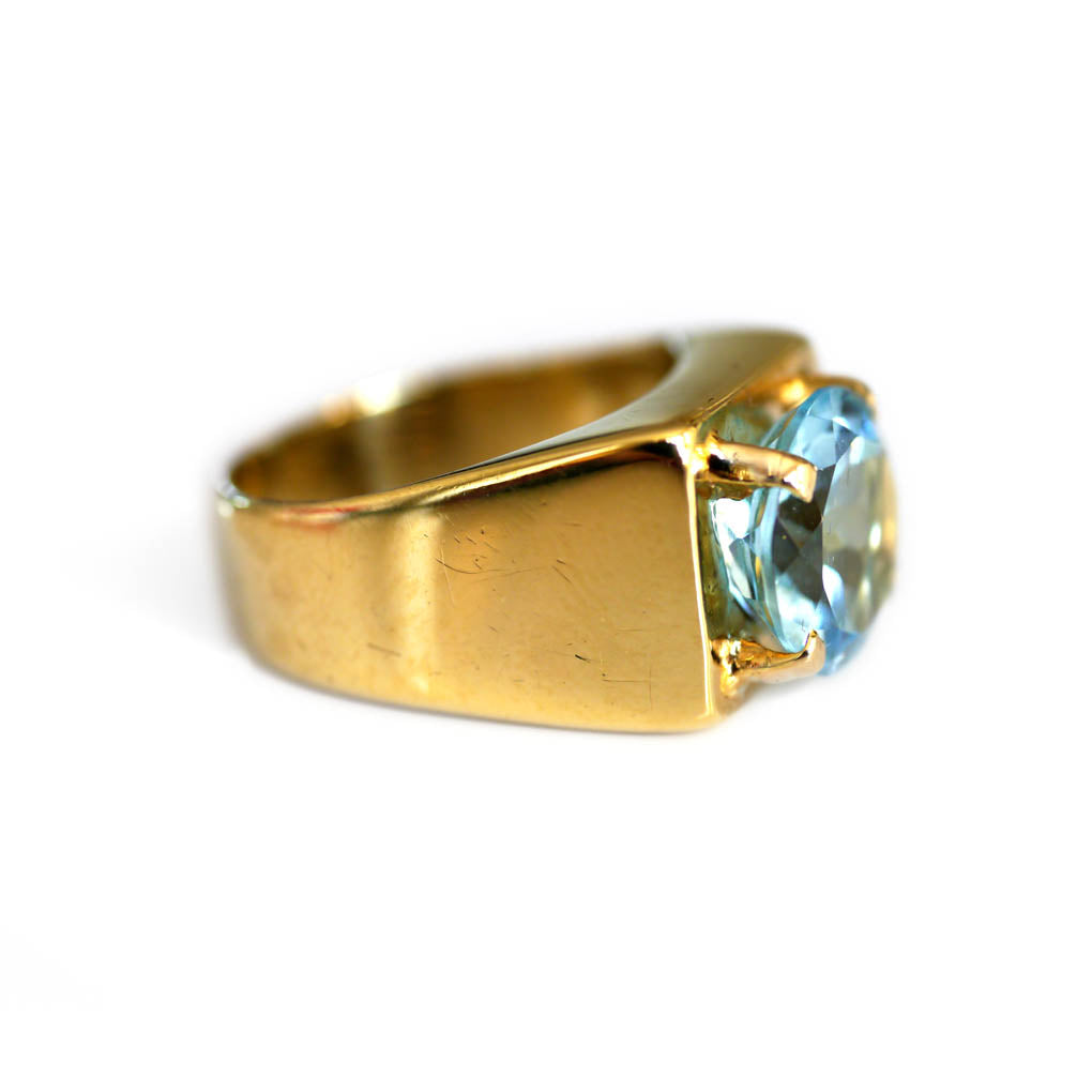 Blue Topaz Bold Beat Ring 1972