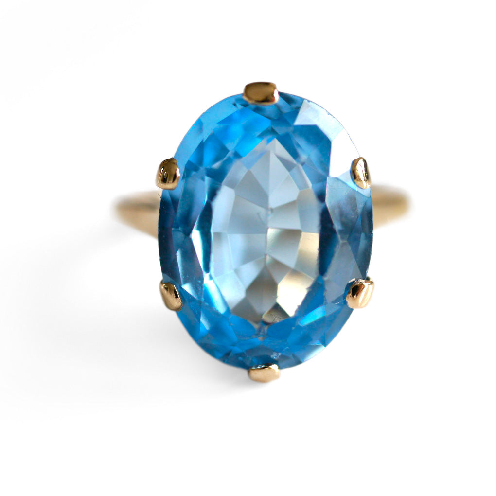Blue Topaz Cocktail Ring 1970s