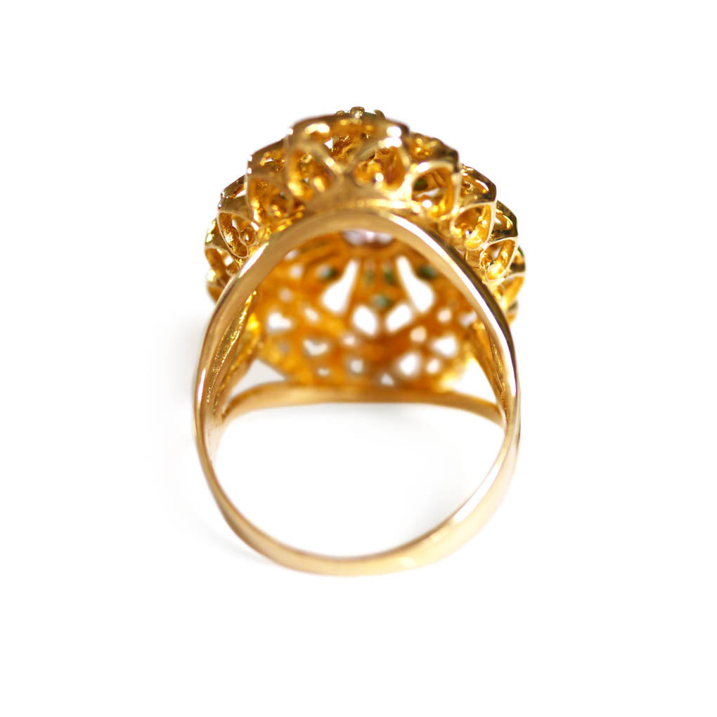 Emerald & Morganite Cocktail Ring 1974