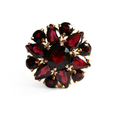 Vintage Glittering Garnet Cocktail Ring 1970s