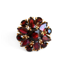 Glittering Garnet Vintage Cocktail Ring 1970s