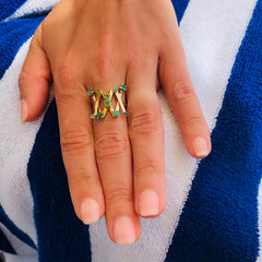 Extraordinary Emerald Modernist Ring