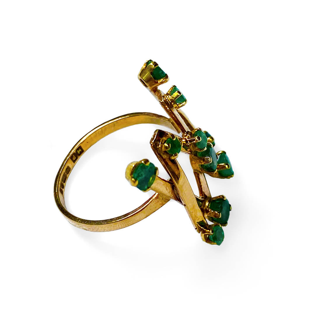 Extraordinary Emerald Modernist Ring