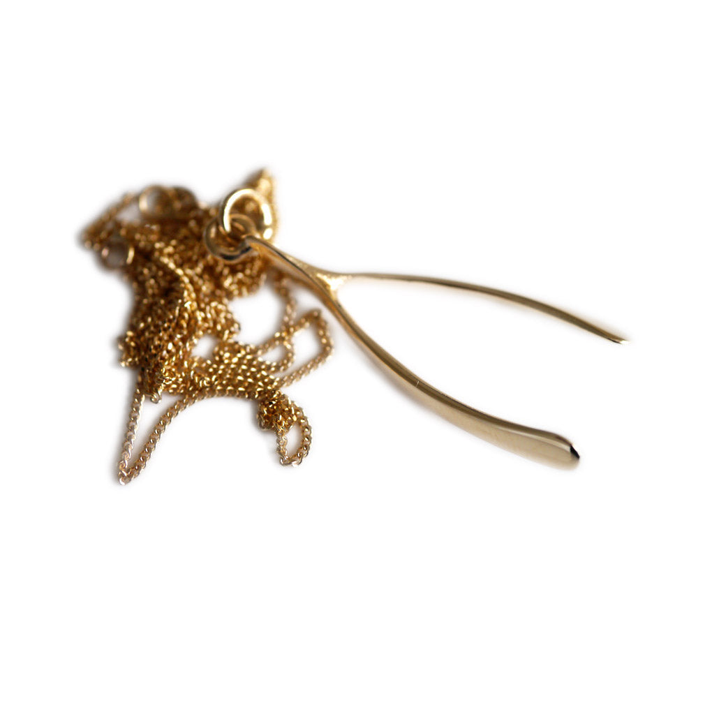 Gold Glorious Gold: 1976 Wishbone Necklace