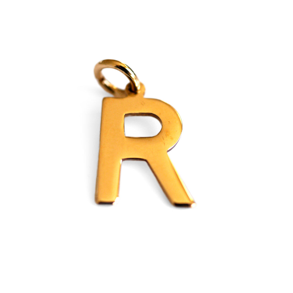 Vintage 1977 Gold Initial R Pendant