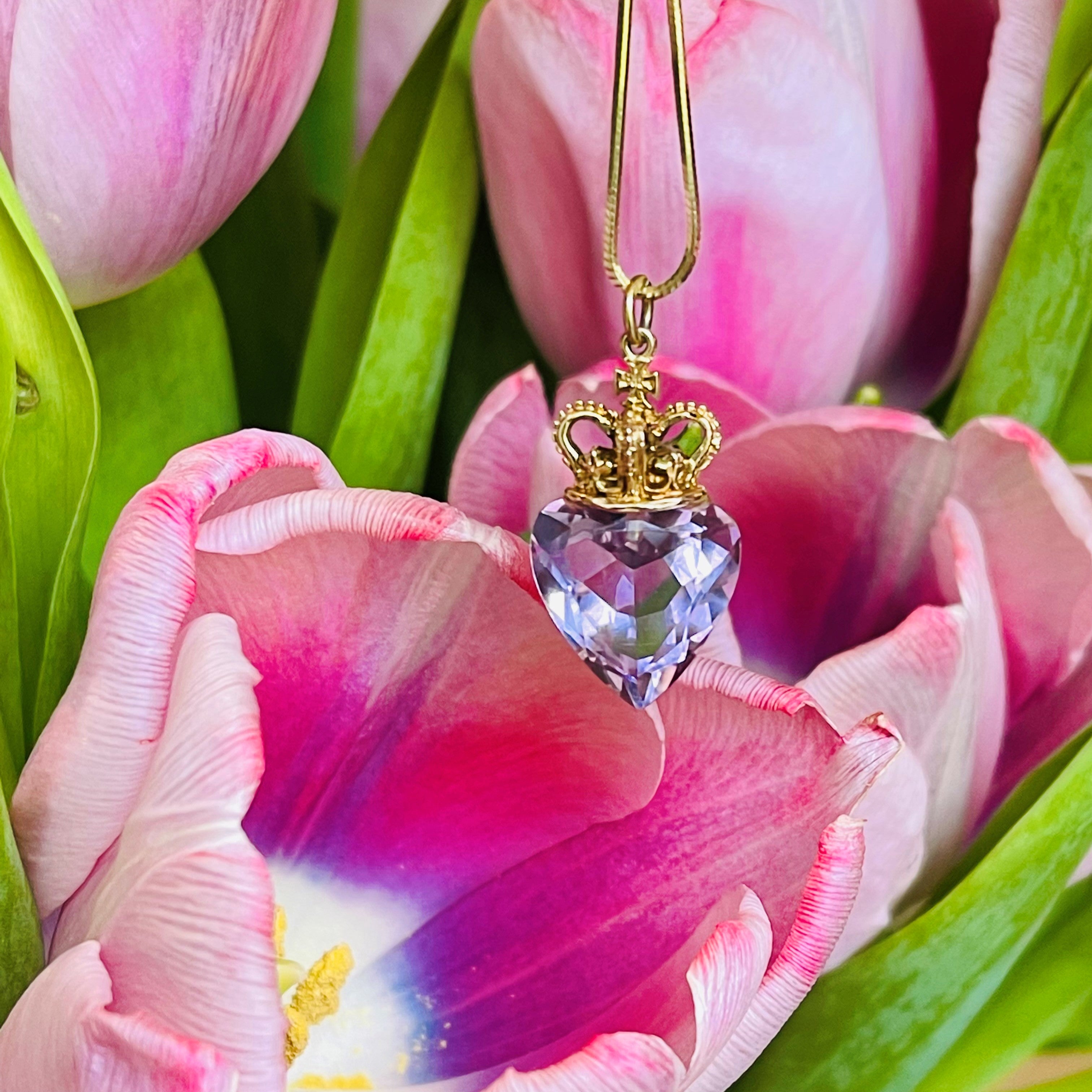 Alluring Amethyst Crowned Heart Necklace 1979