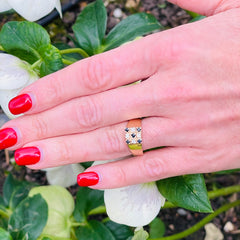 Diamond and Sapphire Square Dress Ring 1982