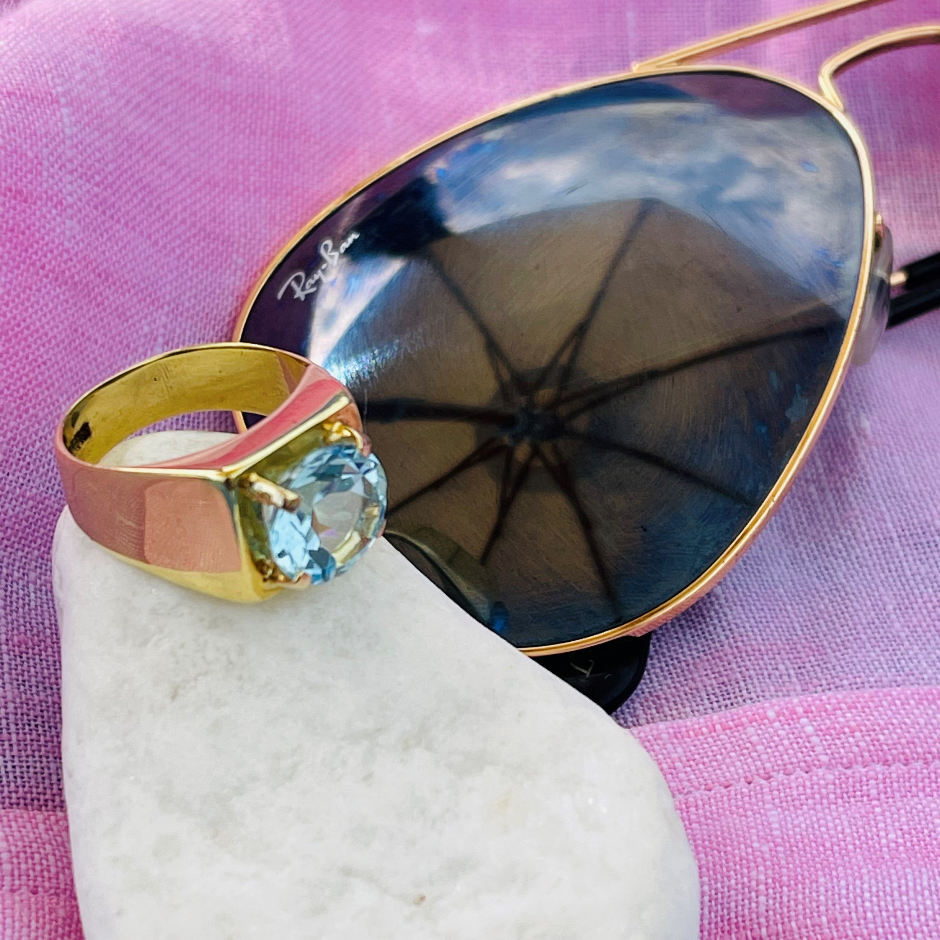 Blue Topaz Bold Beat Ring 1972