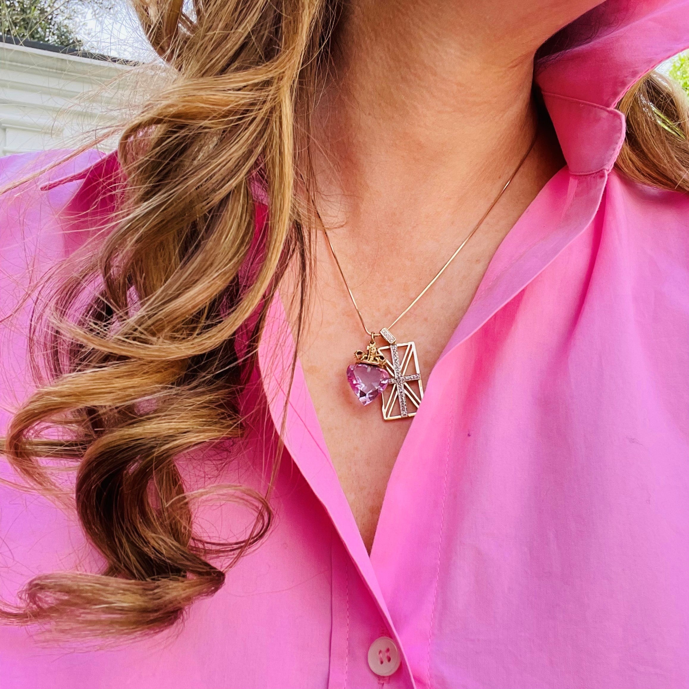 Diamond & Gold Union Jack Necklace