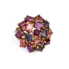 Enormous Amethyst, Iolite, Tourmaline Cocktail Ring