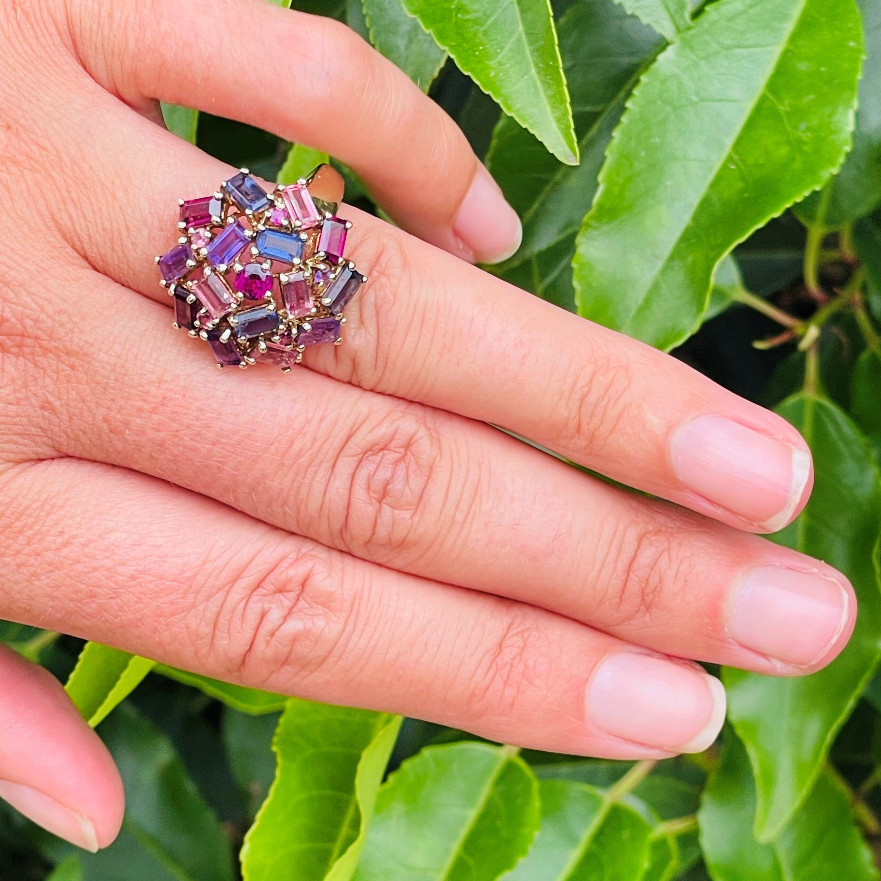 Enormous Amethyst, Iolite, Tourmaline Cocktail Ring