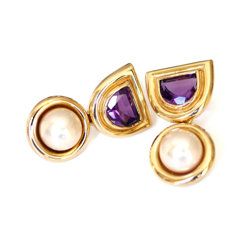 Amethyst and Pearl Earrings