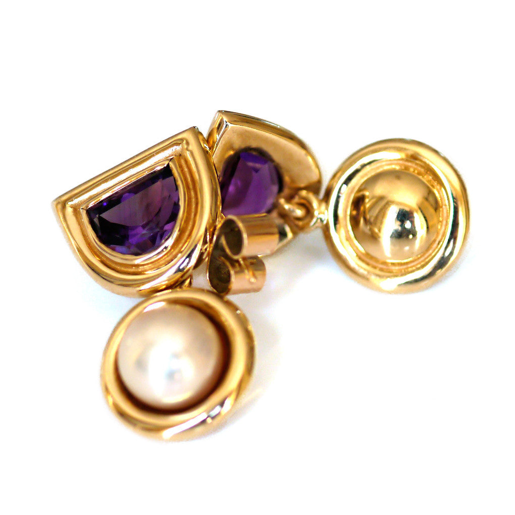 Amethyst and Pearl Earrings