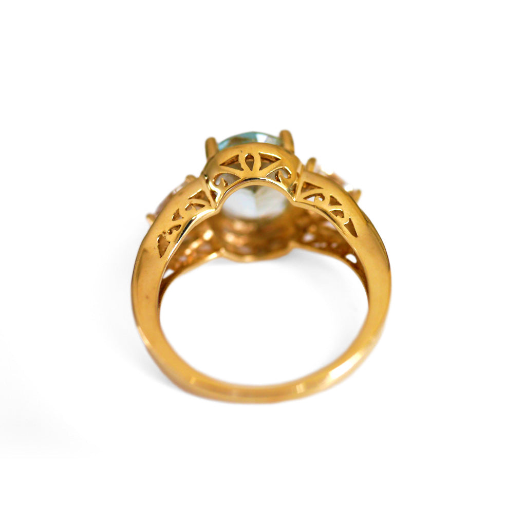 Astounding Aquamarine Ring & White Topaz Ring