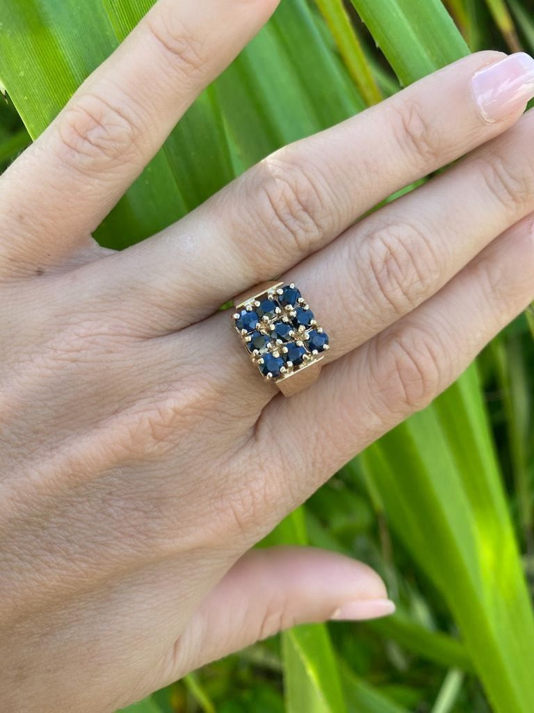 Blue Sapphire Square Ring 1977