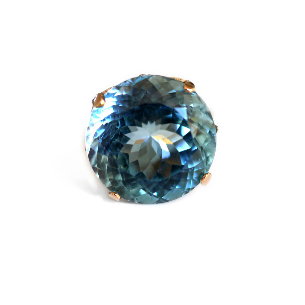 Blue Topaz Gargantuan Cocktail Ring 1992 - 25 Carats!