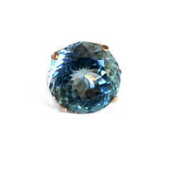 Blue Topaz Gargantuan Cocktail Ring 1992 - 25 Carats!