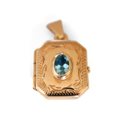 Blue Topaz Locket Pendant