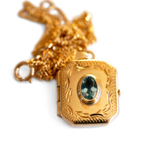 Vintage Jewellery Blue Topaz Locket Pendant