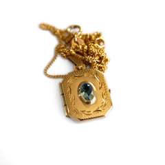 Blue Topaz Locket Pendant