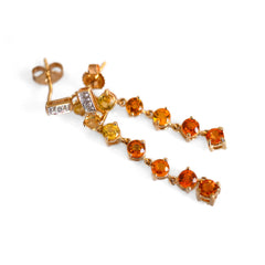 Vintage Citrine & Diamond Cocktail Earrings
