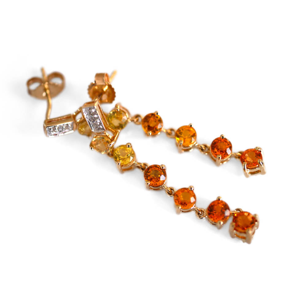 Citrine & Diamond Cocktail Vintage Earrings