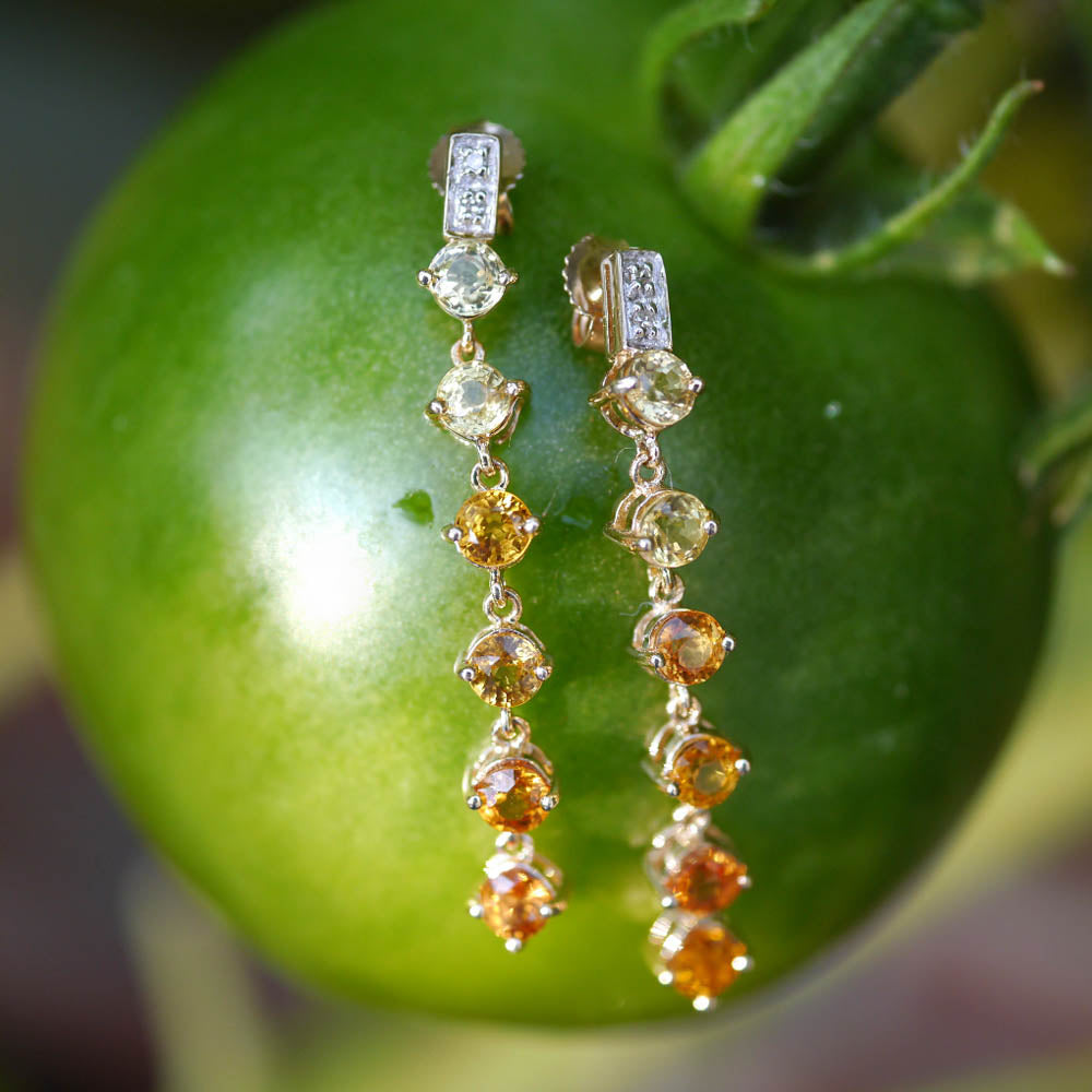 Citrine & Diamond Cocktail Earrings