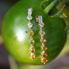 Citrine & Diamond Cocktail Earrings