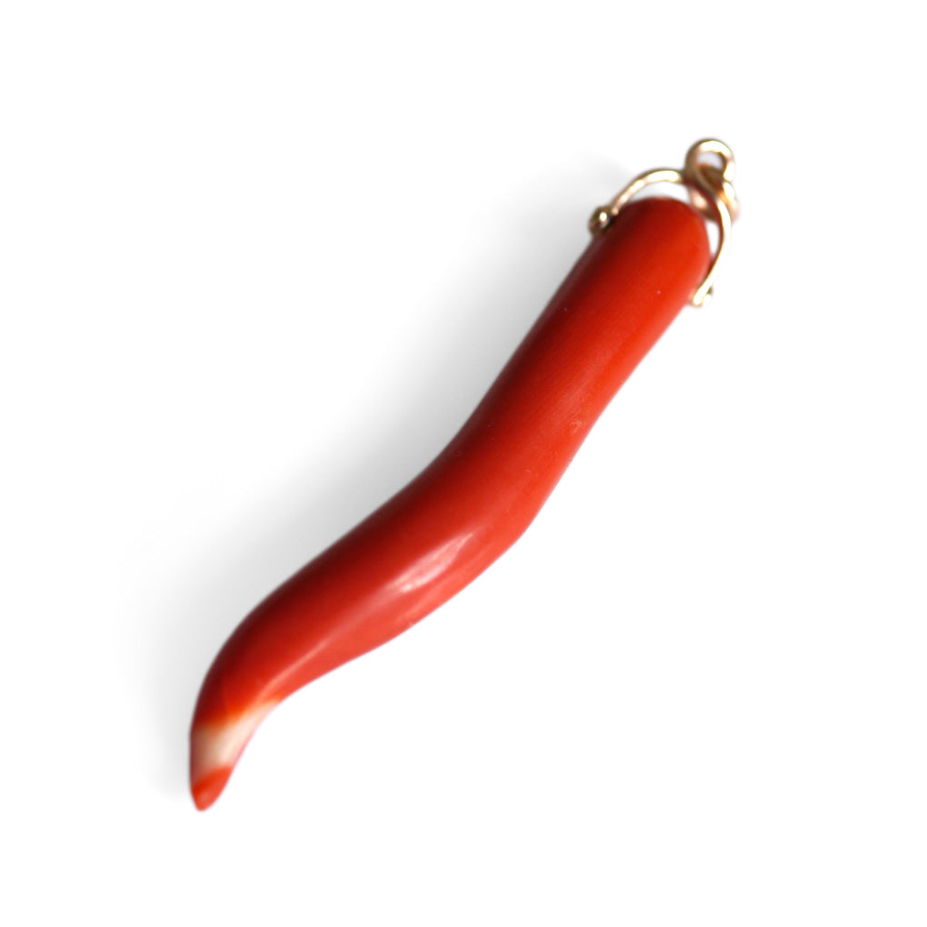 1970s Vintage Chilli Pepper Coral Pendant