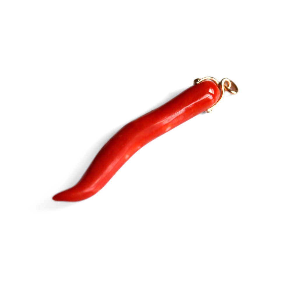 Chilli Pepper Coral Vintage Pendant 1970s