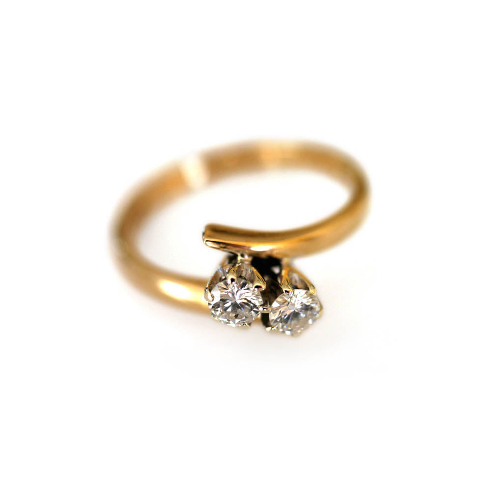 Dazzling Diamond Duo Vintage Dress Ring