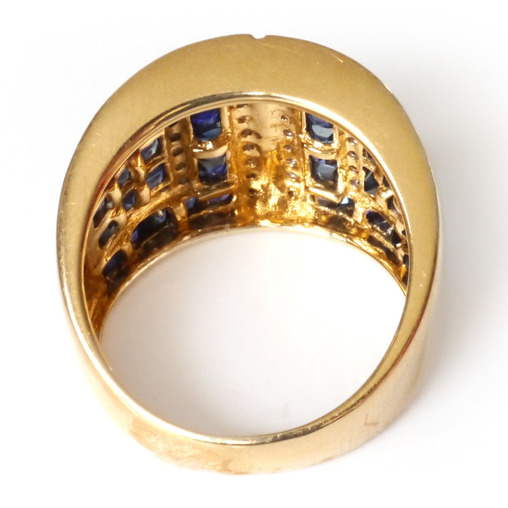 Dazzling Diamond and Sapphire Cocktail Ring