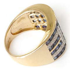 Dazzling Diamond and Sapphire Cocktail Ring