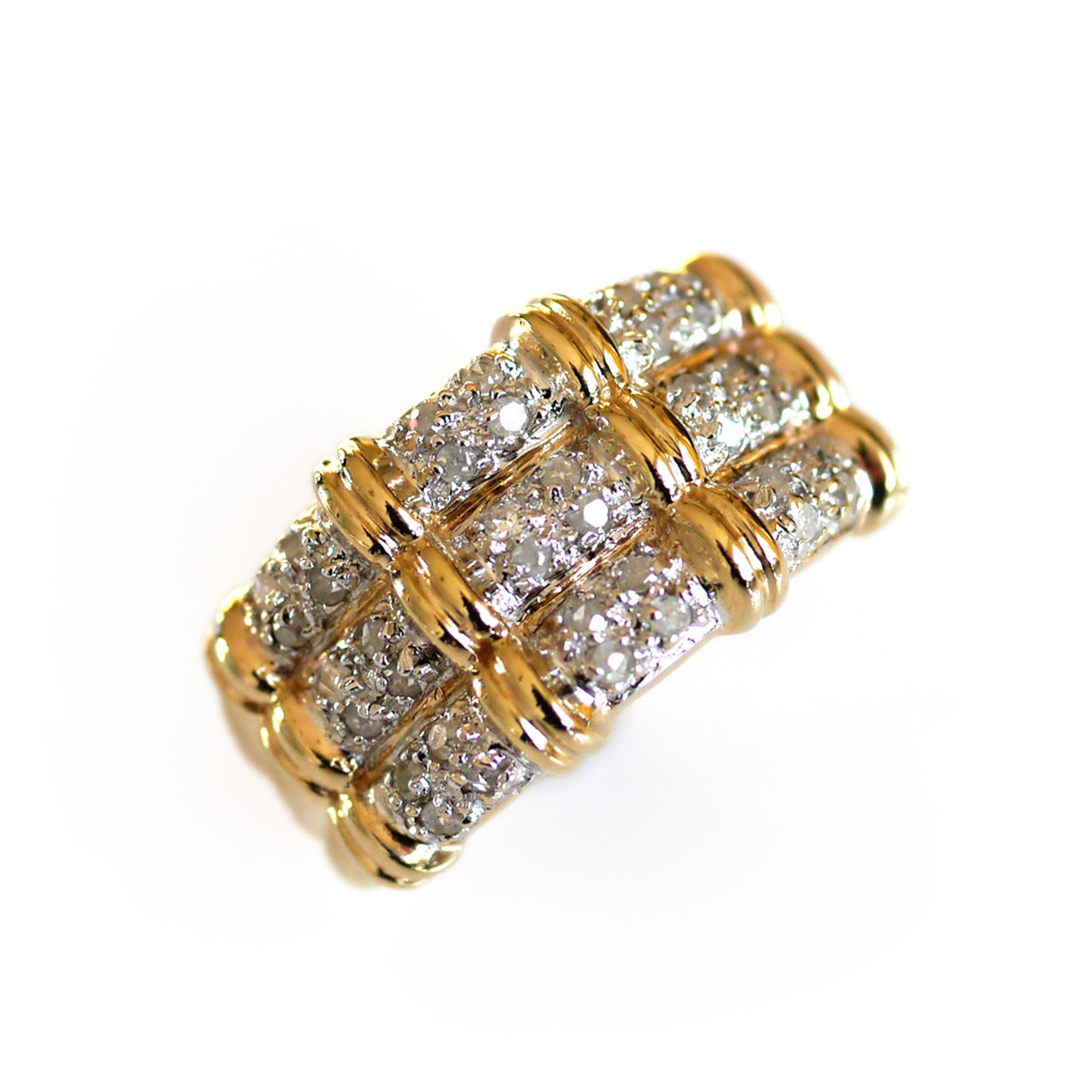 Dazzling Diamond Bamboo Ring