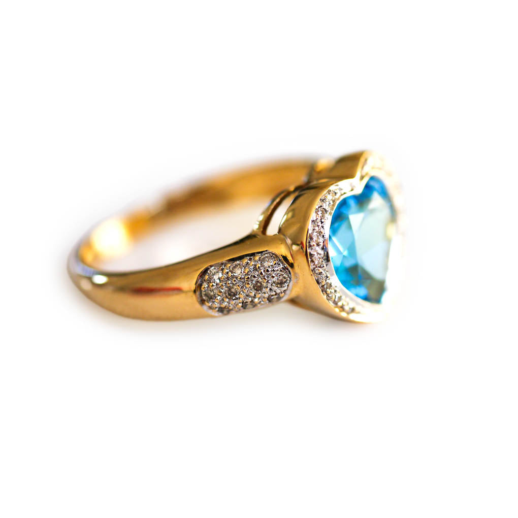 Diamond & Swiss Blue Topaz Lovebox Ring 2005