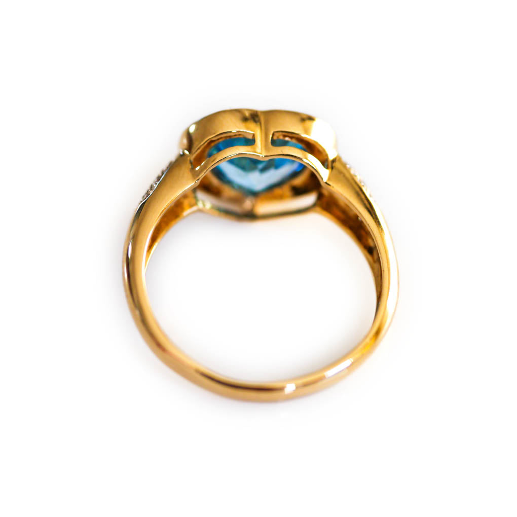 Diamond & Swiss Blue Topaz Lovebox Ring 2005