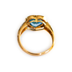 Diamond & Swiss Blue Topaz Lovebox Ring 2005