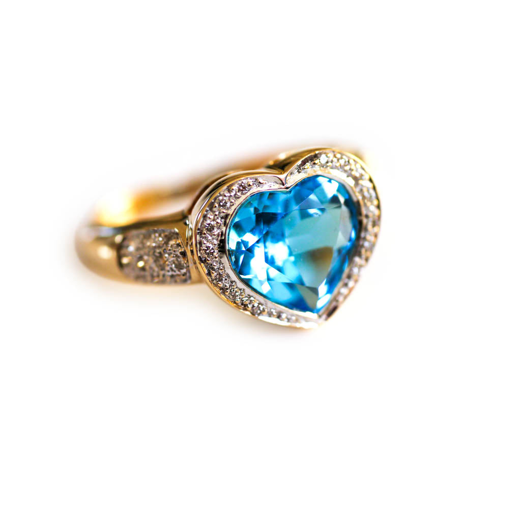 Diamond & Swiss Blue Topaz Lovebox Ring 2005